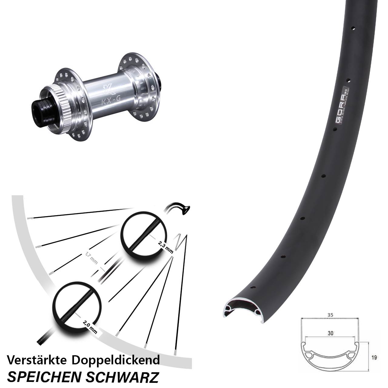 Gora 30 KX-G 27,5 Zoll Centerlock Vorderrad 15x100