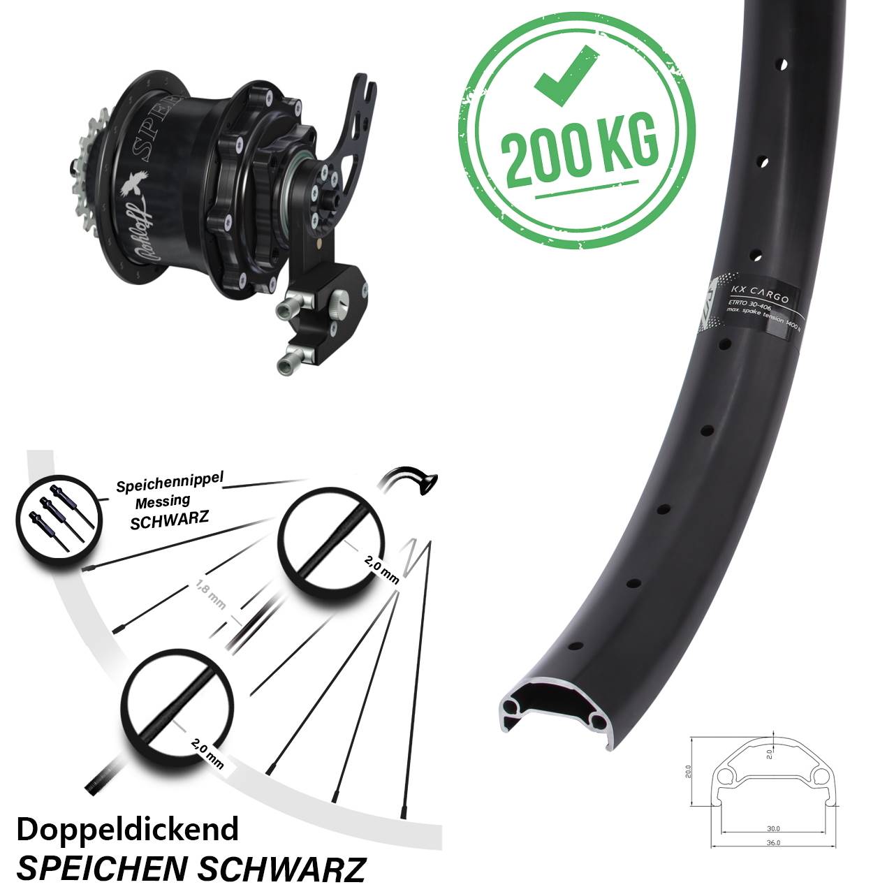 KX Cargo Rohloff Speedhub CC DB PM 27,5 Zoll Disc Hinterrrad