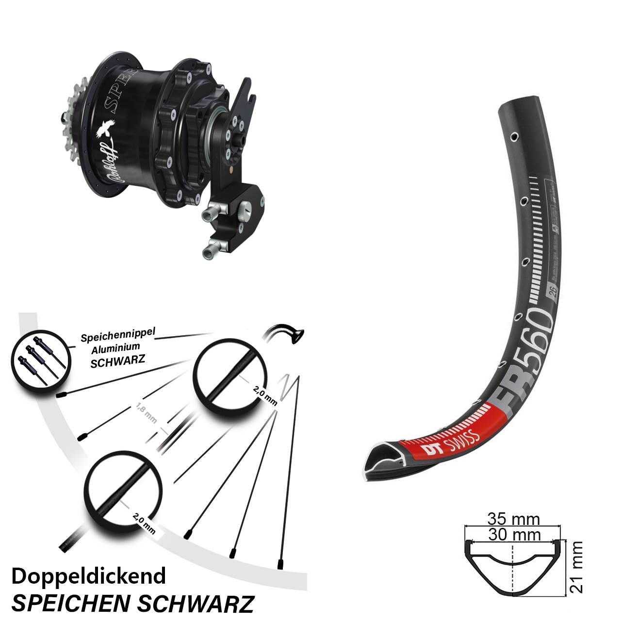 26 Zoll Laufrad Rohloff Speedhub CC OEM2 DT Swiss FR 560
