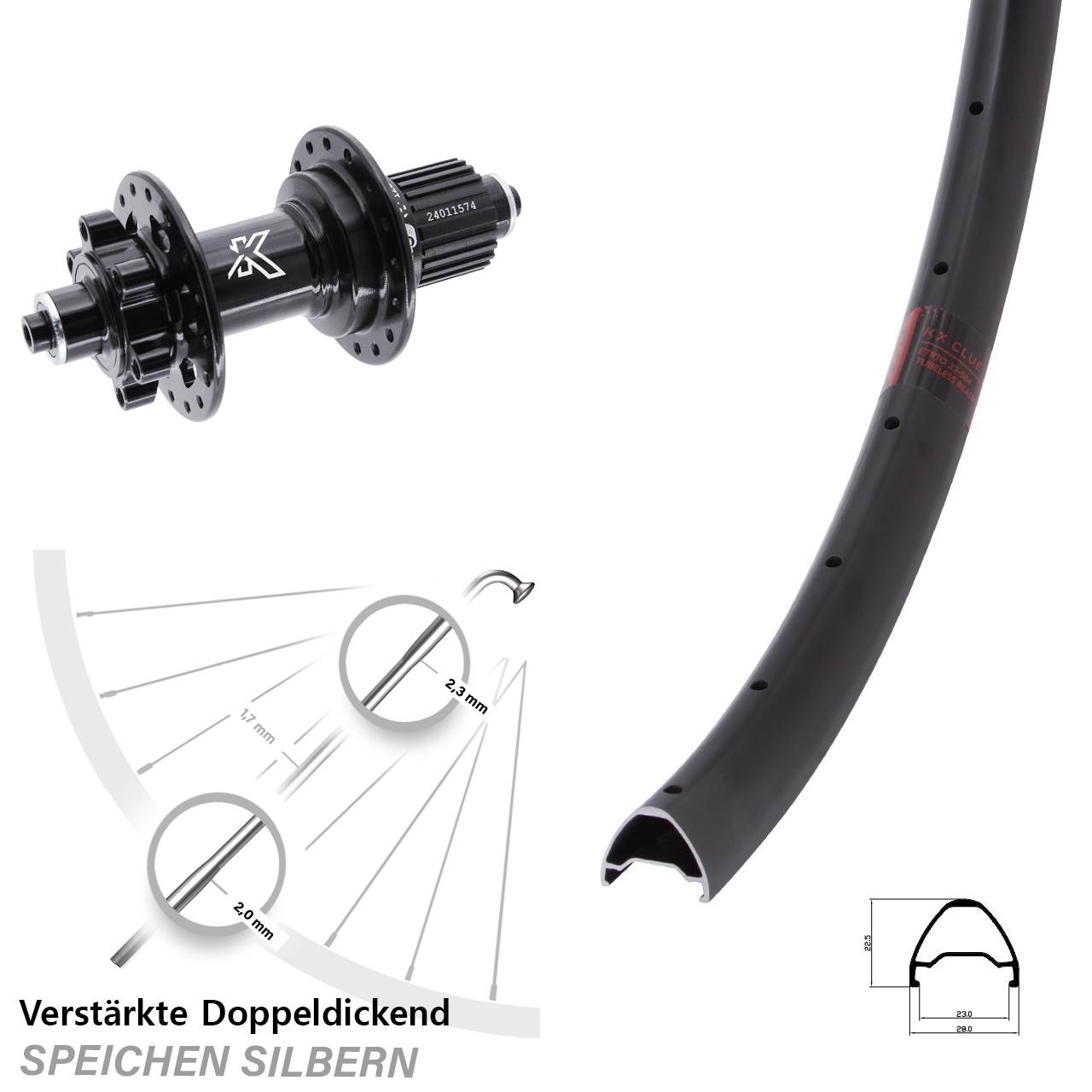 Disc Hinterrad für Schnellspanner 29 Zoll KX-M Clue Micro Spline
