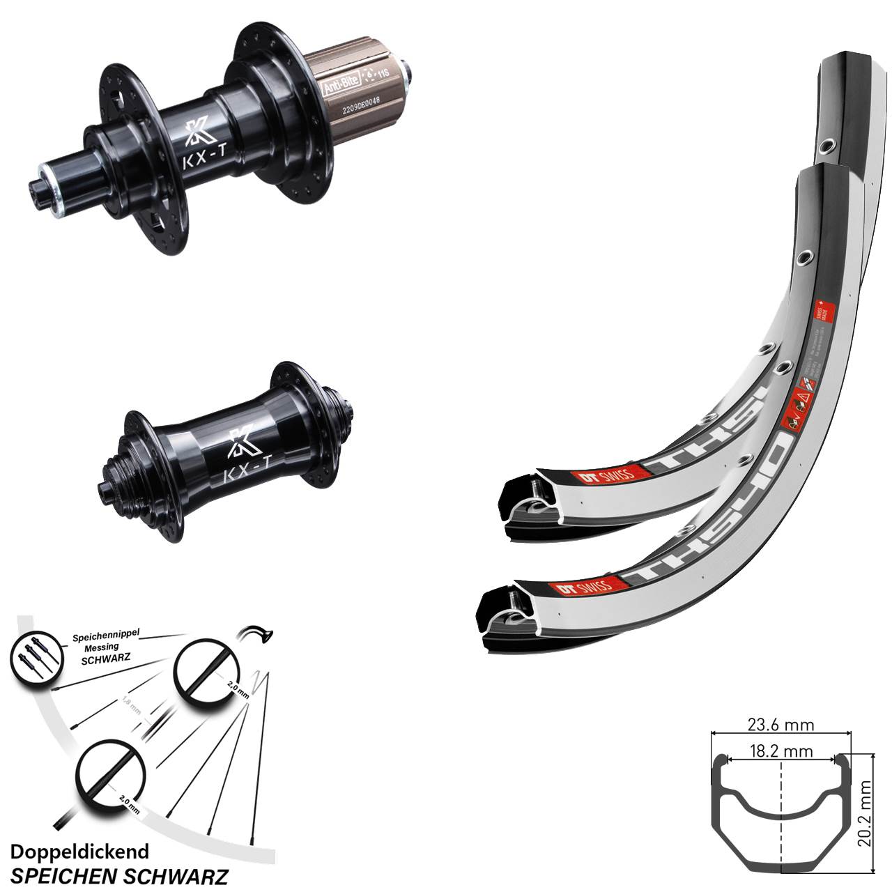 Laufradsatz QR 28 Zoll DT Swiss TK540 KX-T 4-fach gelagert 8-11 fach