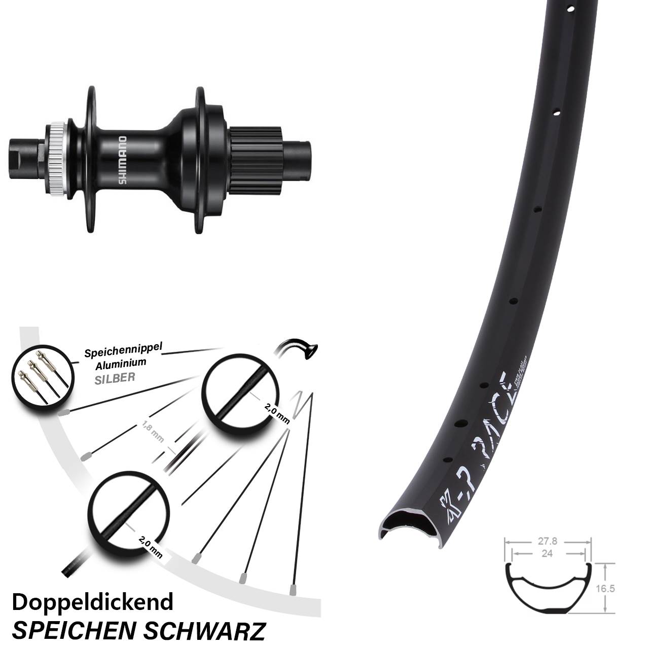 Disc Laufrad KX-R Race Shimano FH-MT510 Micro Spline 12x142