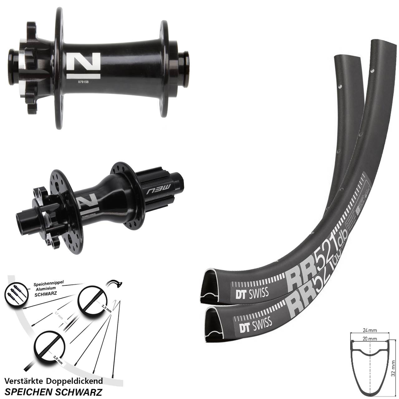 Laufradsatz 6-Loch 12x100/142 28 Zoll DT Swiss RR521 Novatec D791 Superlight Campagnolo N