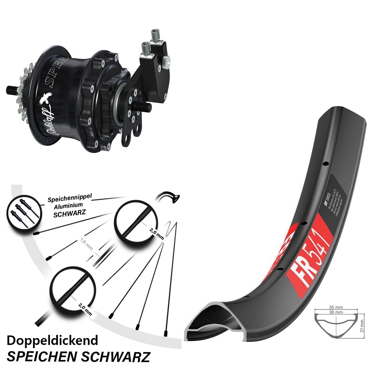 Disc Hinterrrad 27,5 Zoll DT Swiss FR541 Rohloff Speedhub 500/14 TS DB Tandem