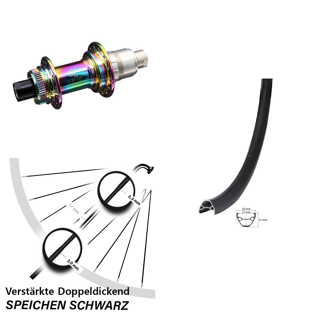 Disc Hinterrad 28-29 Zoll Giant KX-G Oilslick SRAM XDR 12x142