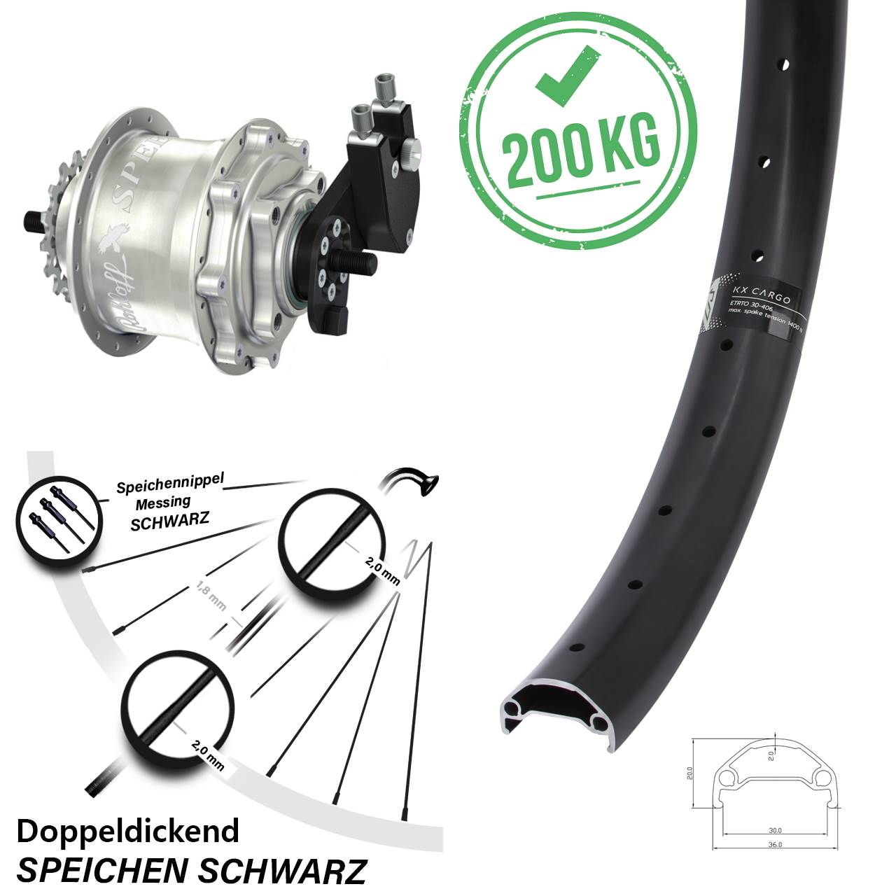 26 Zoll Hinterrad Rohloff Speedhub 500/14 TS OEM DB KX Cargo