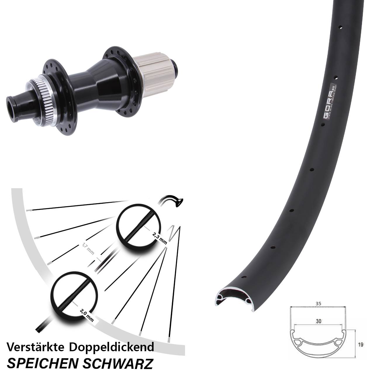 Disc Hinterrad 29 Zoll Gora 30 Novatec CL-142 8-12 fach 12x142