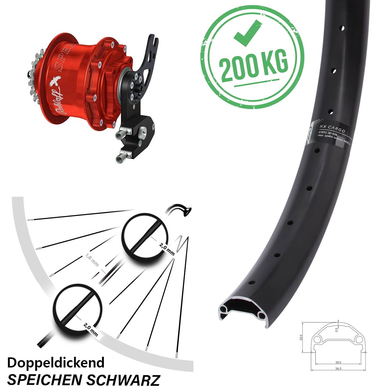 29 Zoll KX Cargo Rohloff Speedhub CC DB PM rot