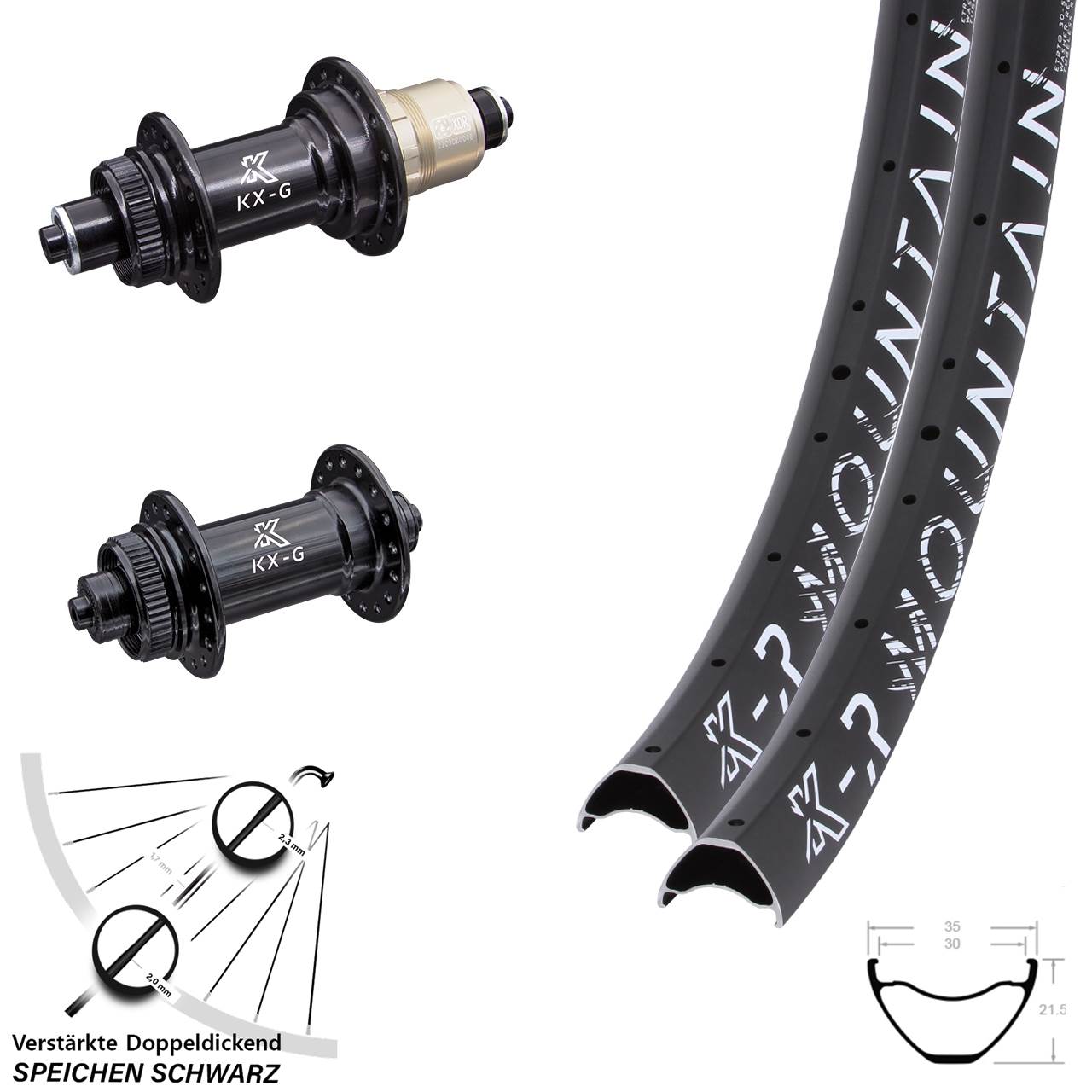 KX-GR Mountain 29 Zoll Centerlock Laufradsatz QR SRAM XDR