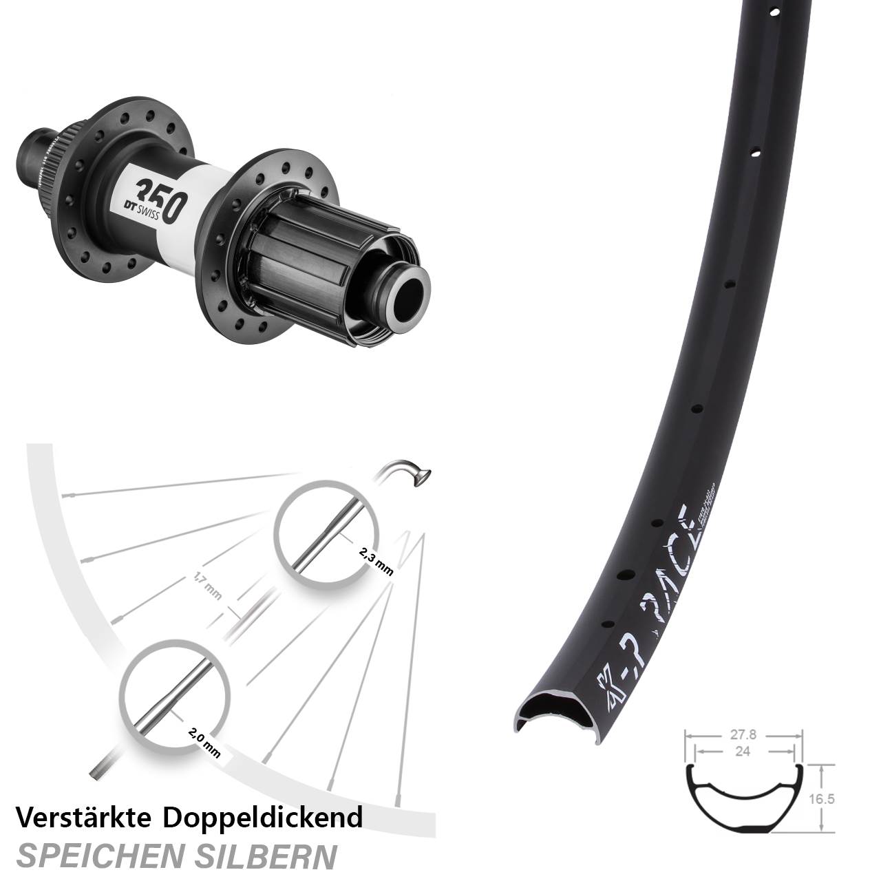 KX-R Race DT Swiss 350 Disc Hinterrad 12x148 Boost 8-11 fach