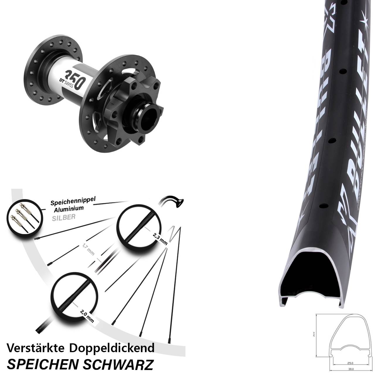 KX Bullet OS DT Swiss 350 29 Zoll Disc Laufrad 15x110 Boost