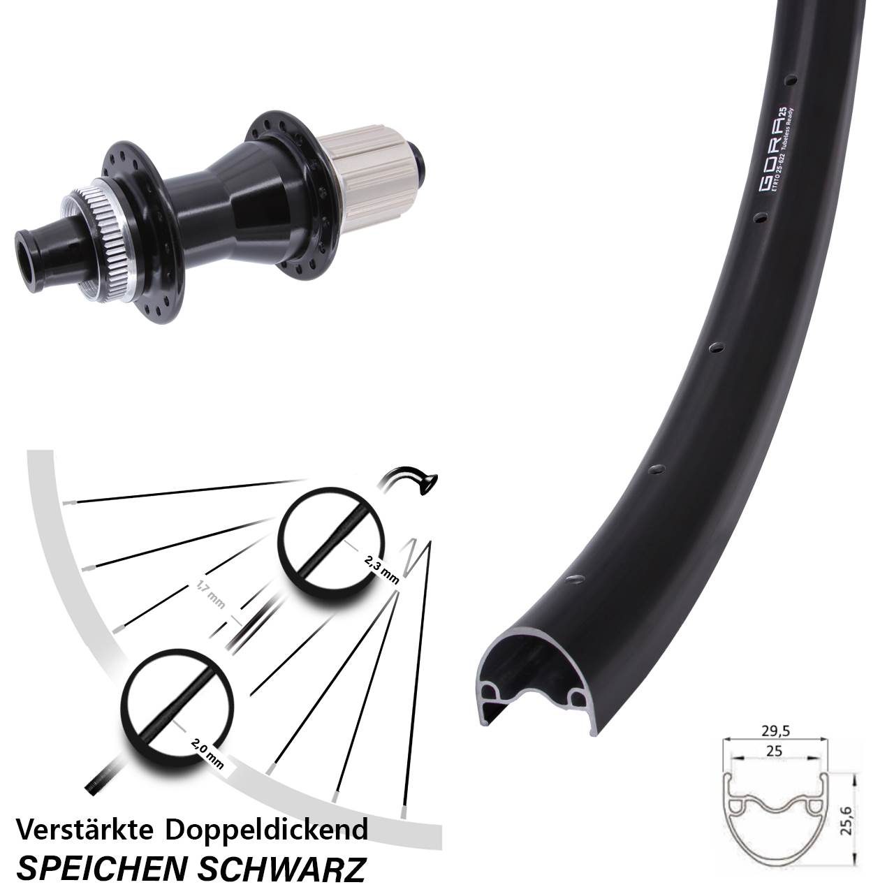 Disc Laufrad 12x142 28-29 Zoll Gora 25 Novatec CL142 8-12 fach HG