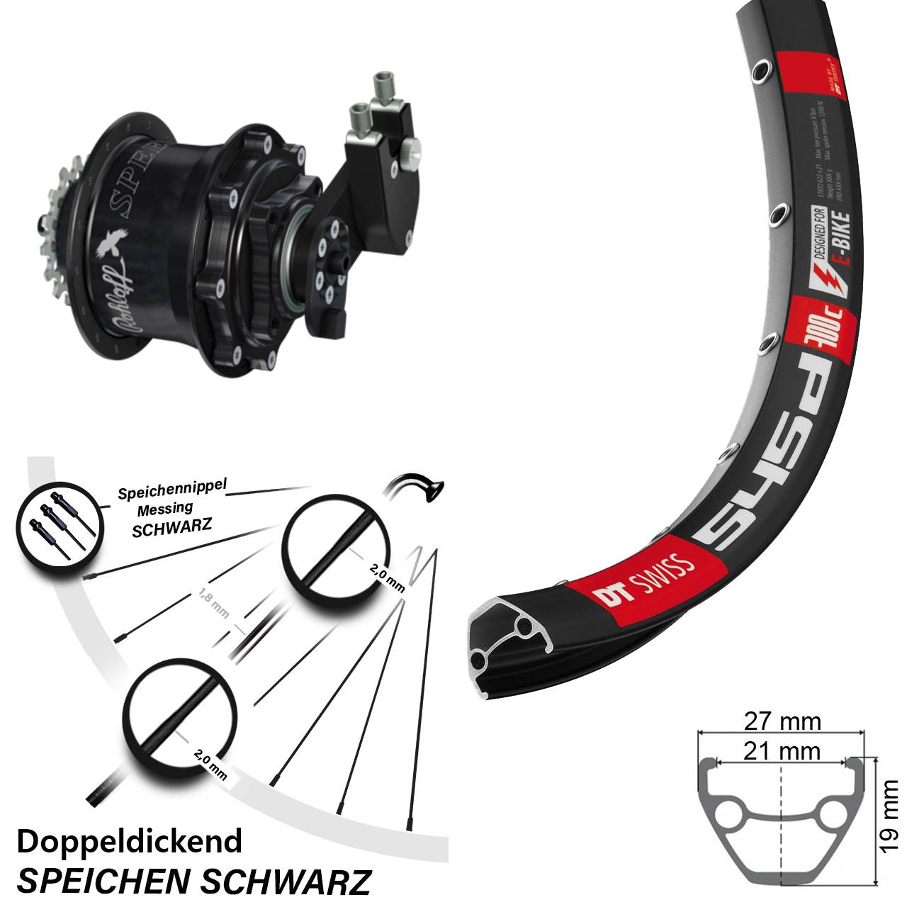Disc Hinterrrad 29 Zoll DT Swiss 545d Rohloff CC DB OEM Tandem