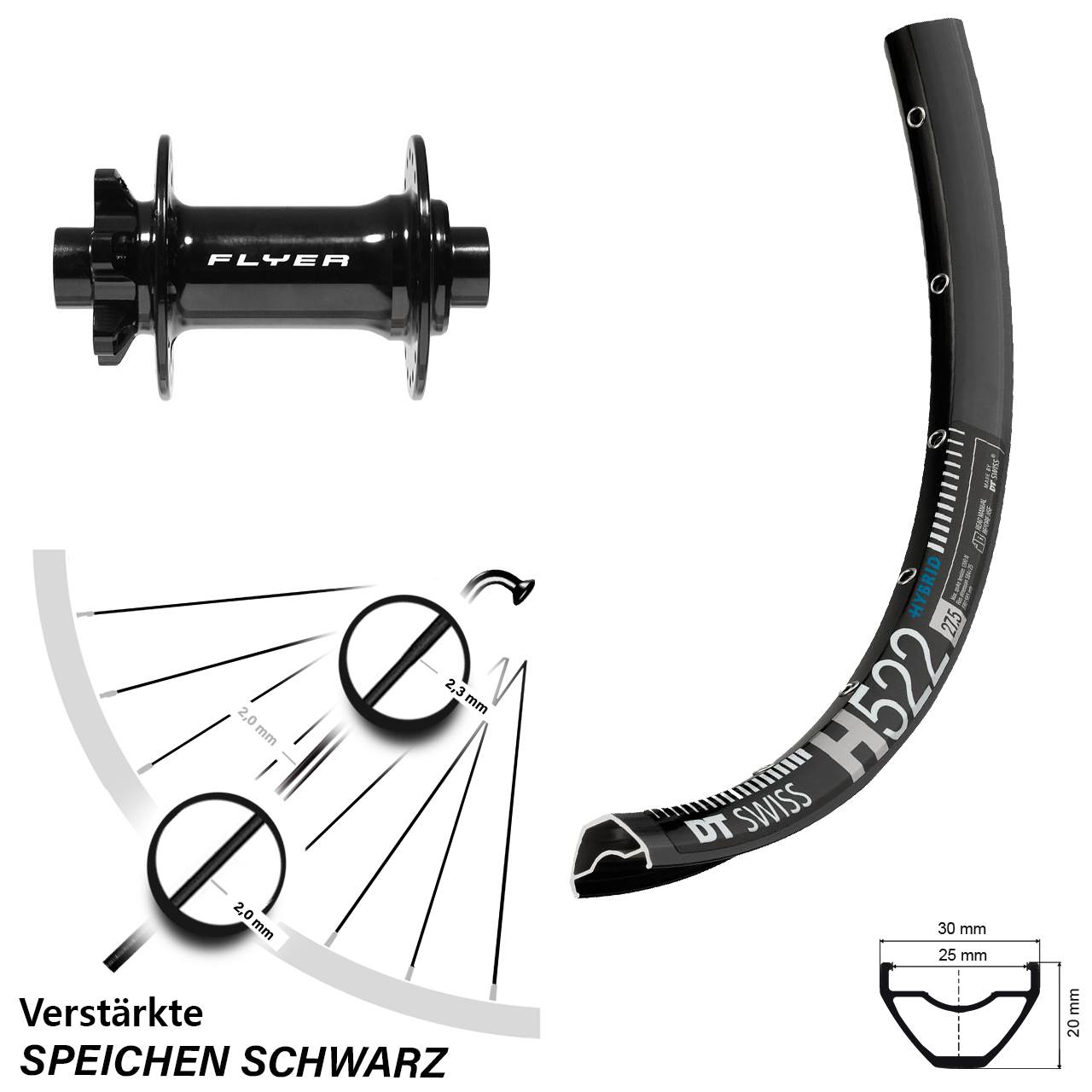 Formula Boost DC-711 DT Swiss H 522 Vorderrad 29 Zoll für Steckachse