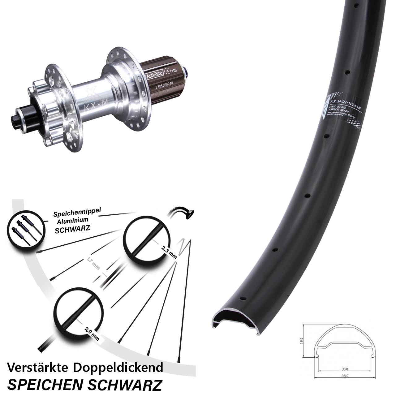 29 Zoll KX Mountain verstärkt Disc Laufrad für Schnellspanner 8-12 fach