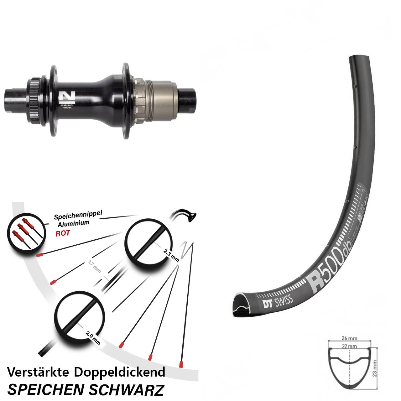 DT Swiss R500 Novatec D792 29 Zoll Disc Laufrad 12x142 XDR 11-12 fach