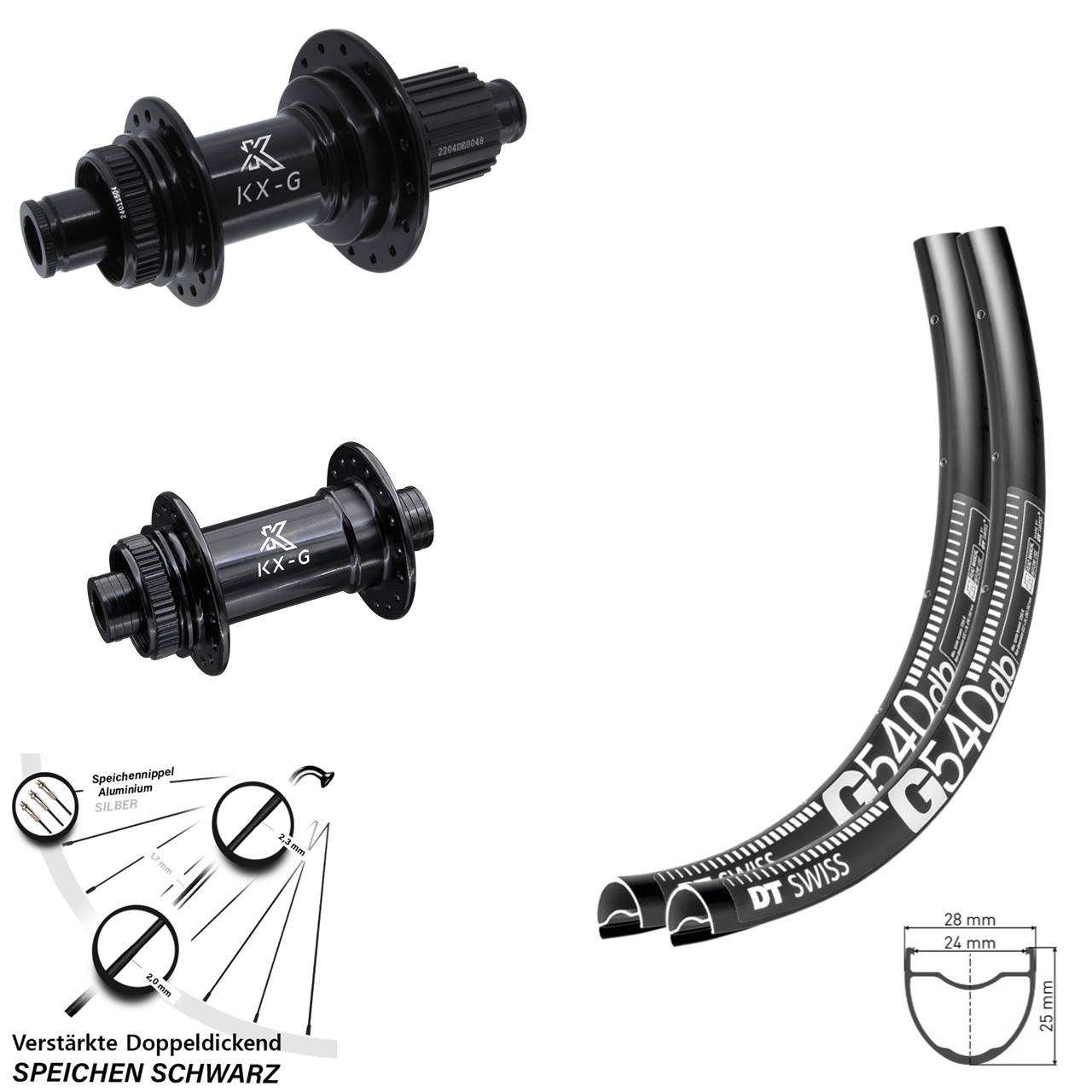 Centerlock Laufradsatz 29 Zoll DT Swiss G540 KX-GS Heavy Duty Micro Spline 12x100/142