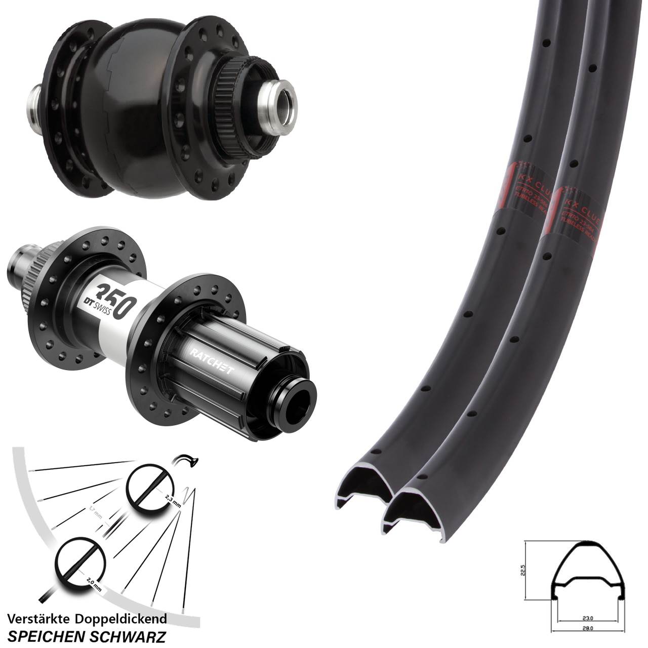29 Zoll KX Clue SON delux DT Swiss 350 HG Centerlock Laufradsatz 12x100/142