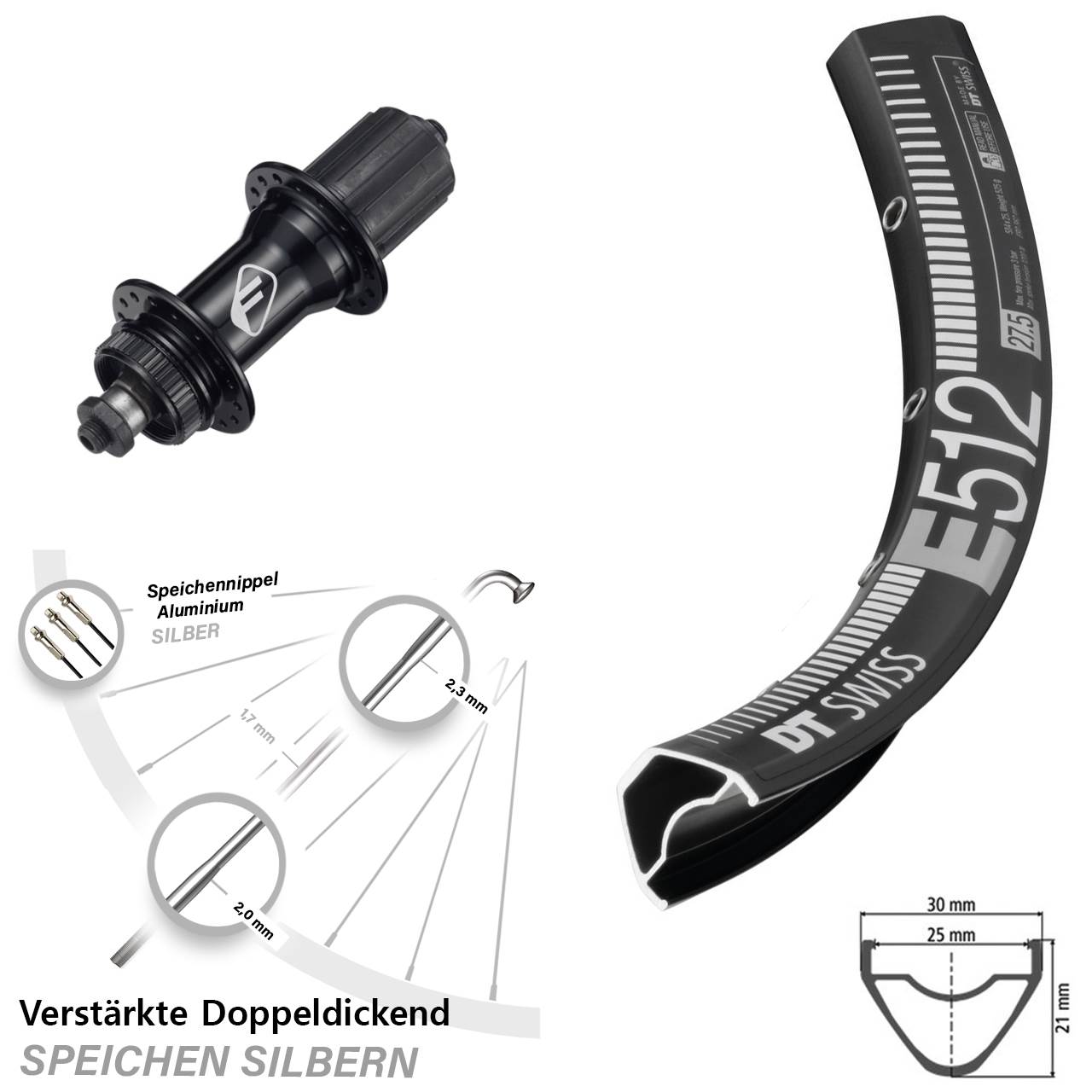 DT Swiss E512 Formula CL-52 29 Zoll Disc Laufrad QR 8-11 fach