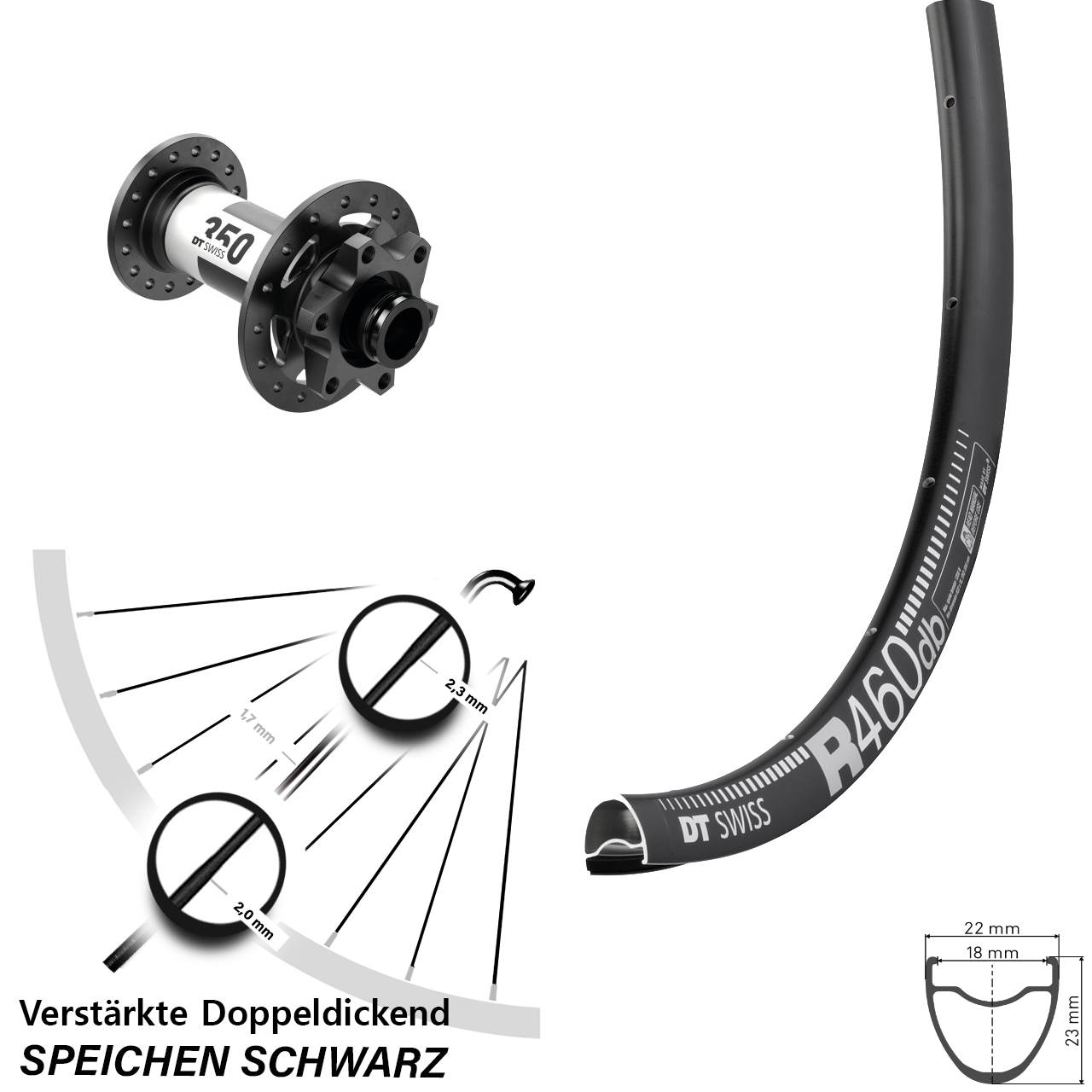 Disc Vorderrad 28 Zoll DT Swiss R 460-350 12x100