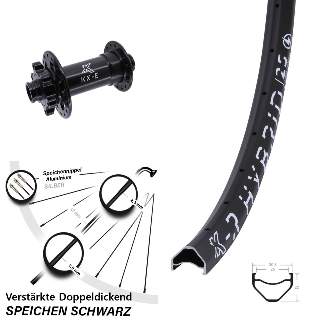 Boost Vorderrad 6-Loch 15x110 29 Zoll KX-R Hybrid 25