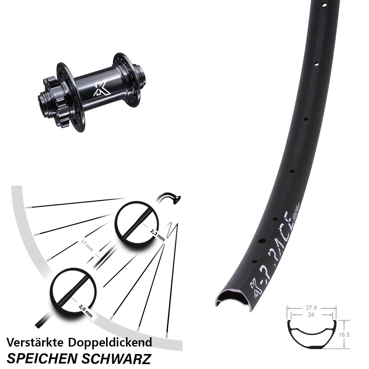 Disc Vorderrad 28 Zoll KX-MR Race 12x100