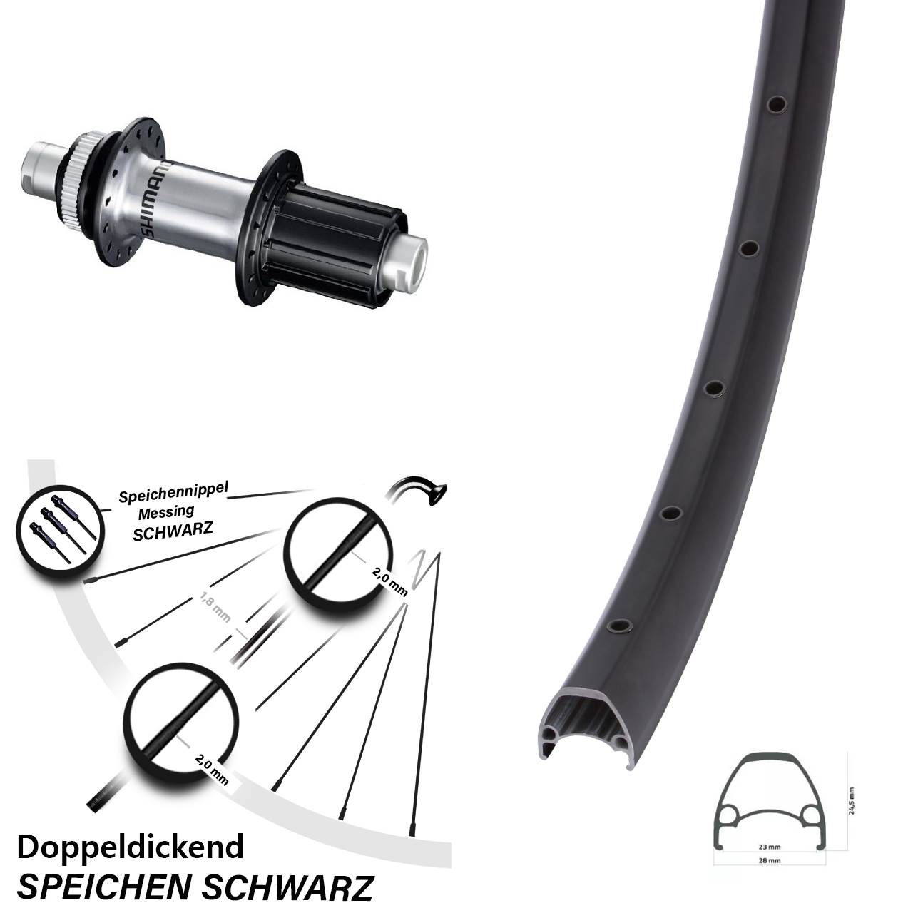 Hinterrad Centerlock 12x142 29 Zoll Ambrosio Sport Shimano GRX 8-12 fach HG