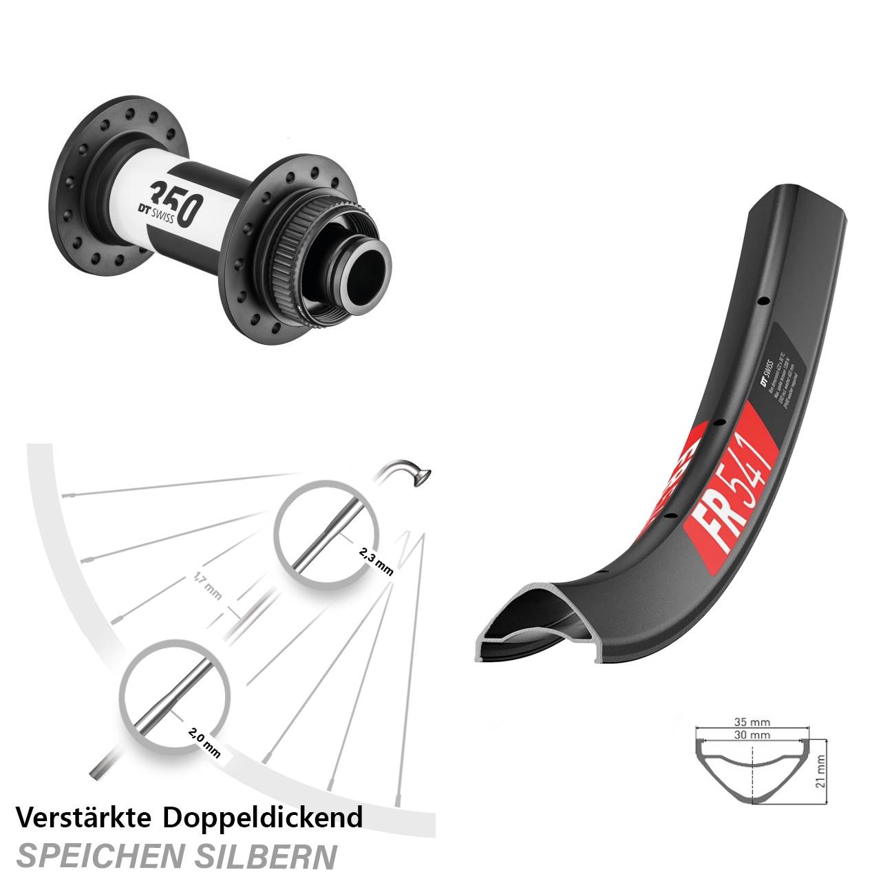 Centerlock Vorderrad 29 Zoll DT Swiss FR 541-350 15x110 Boost