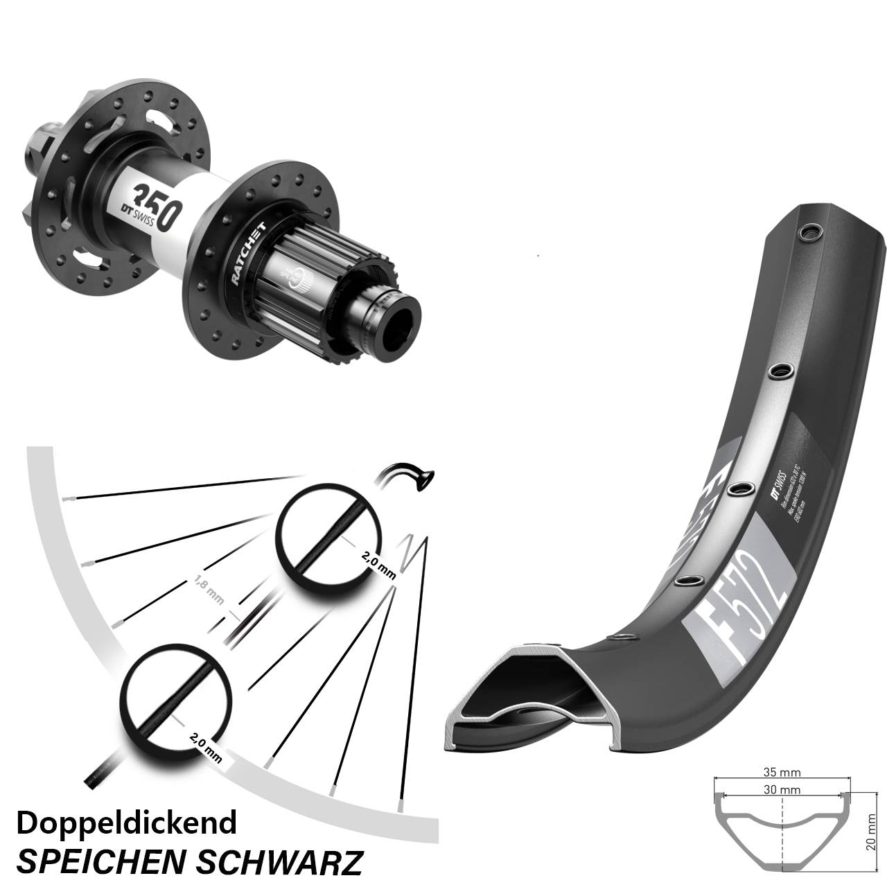 Disc Laufrad 12x148 29 Zoll DT Swiss F 572 350 Micro Spline