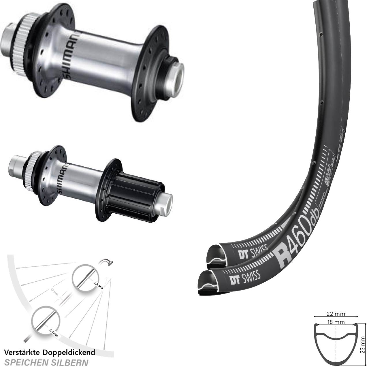 Disc Laufradsatz 28 Zoll DT Swiss R 460 Shimano GRX Shimano RS770 8-12 fach HG 12x100/142