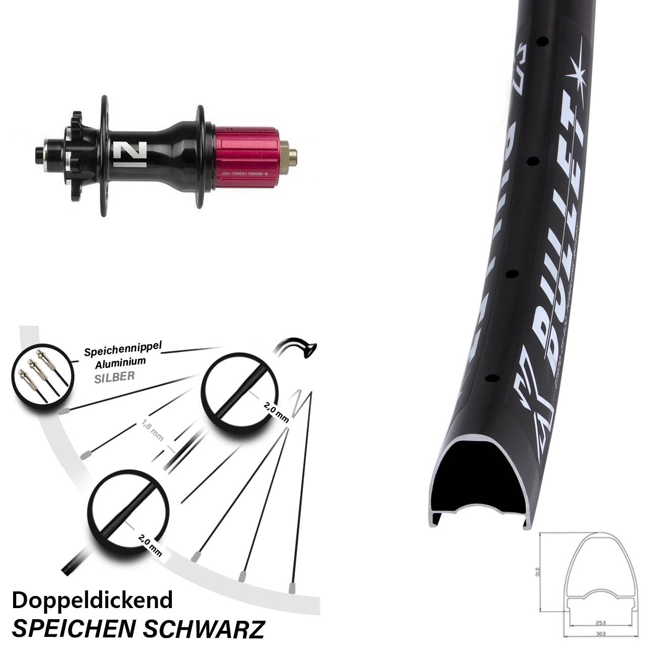 Disc Hinterrad 28-29 Zoll KX Bullet Novatec D792 8-12 fach