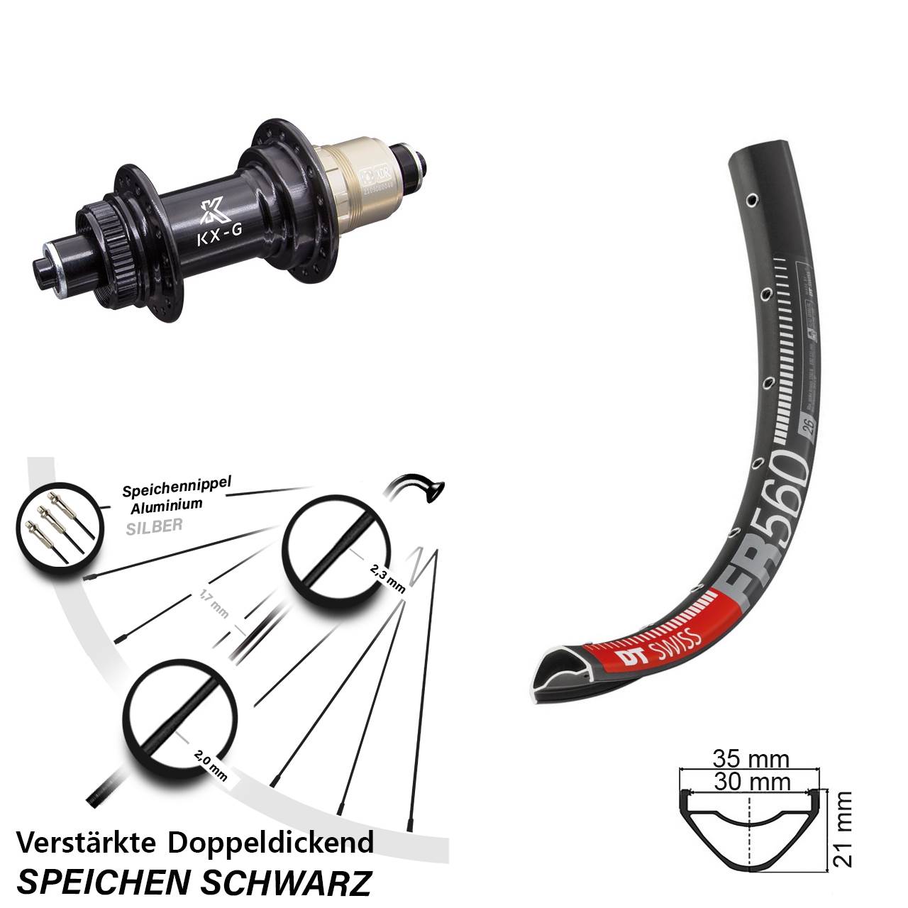 DT Swiss FR560 KX-G 26 Zoll Disc Hinterrad QR SRAM XDR
