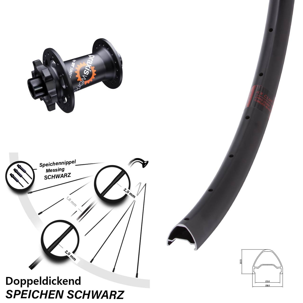 KX Clue DT Swiss 350 27,5 Zoll 6-Loch Vorderrad 15x100