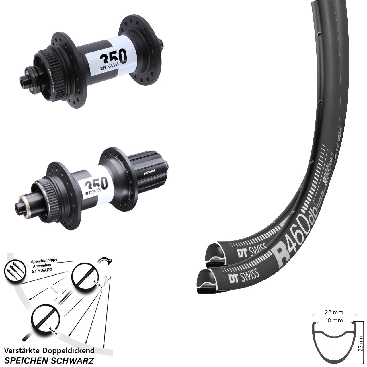Laufradsatz Centerlock QR 28 Zoll DT Swiss R 460 Disc 350 11-12 fach HG