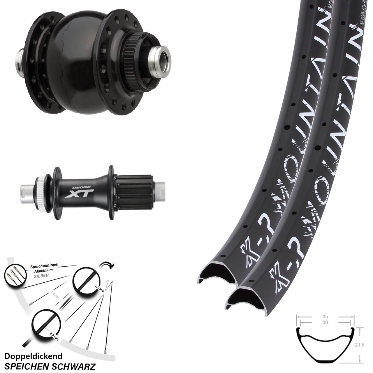 Centerlock Laufradsatz 29 Zoll KX-R Mountain Shimano FH-M788 SONdelux HG 12x100/142