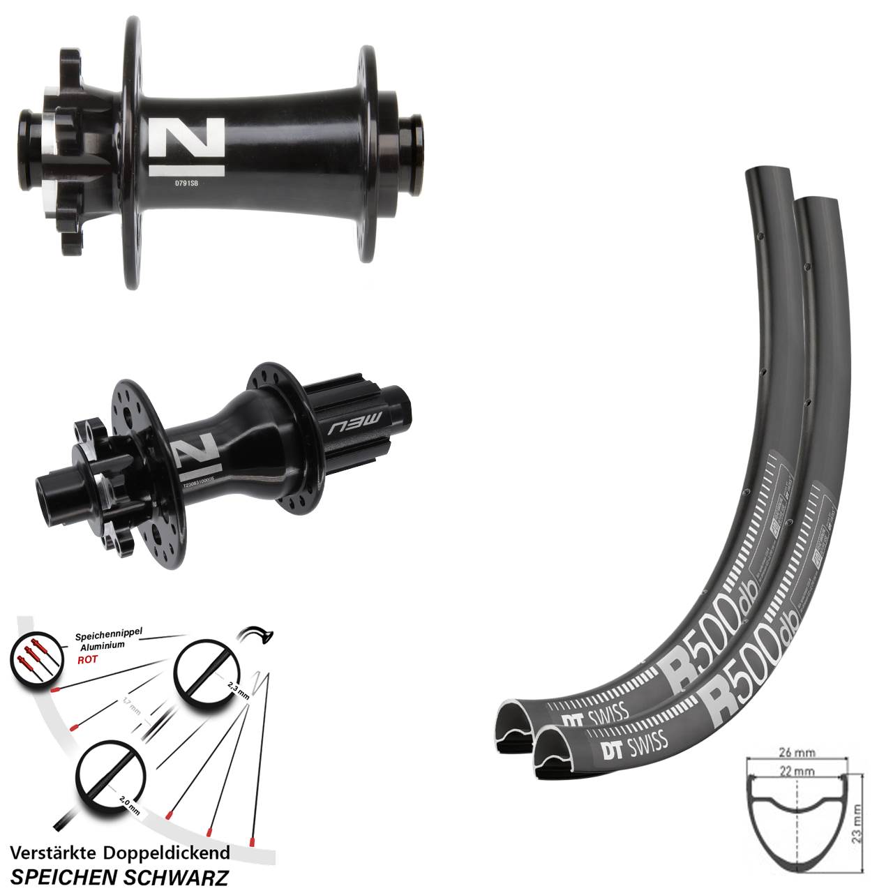 29 Zoll DT Swiss R500 Novatec D791-Superlight Disc Laufradsatz 12x100/142 Campa N3W
