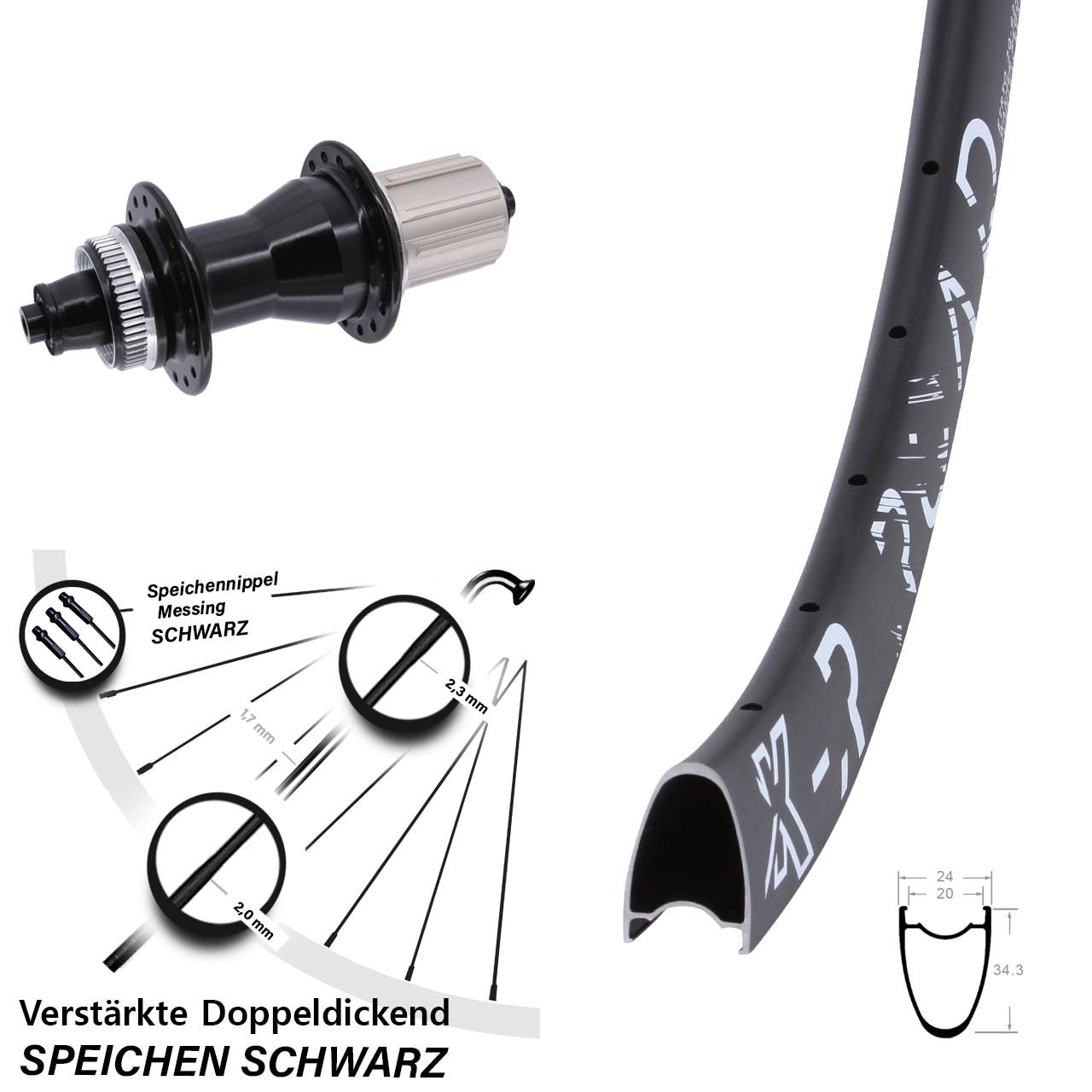 29 Zoll KX-R Road Novatec CL135 Hinterrad Centerlock für Schnellspanner 8-12 fach HG