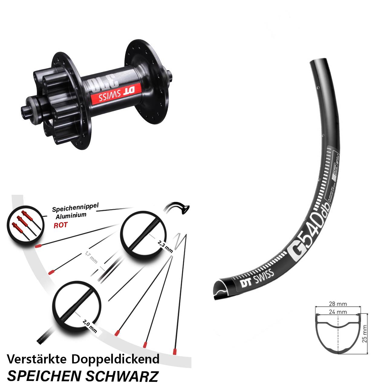 DT Swiss G540-370 29 Zoll Disc Laufrad QR
