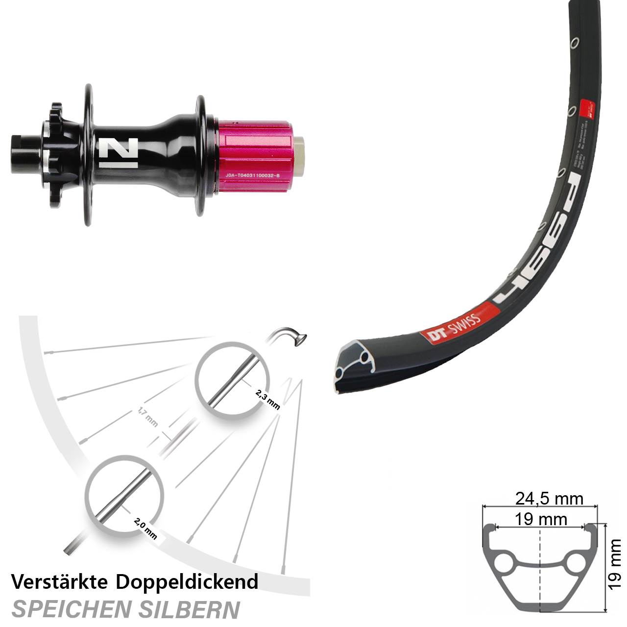 Disc Hinterrad 28-29 Zoll DT Swiss 466d Novatec D792 8-12 fach HG 12x142