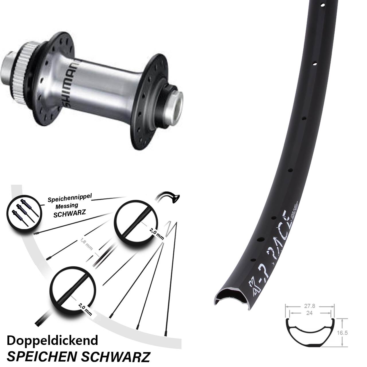 Disc Vorderrad 12x100 28-29 Zoll KX-R Race Shimano HB-RS770
