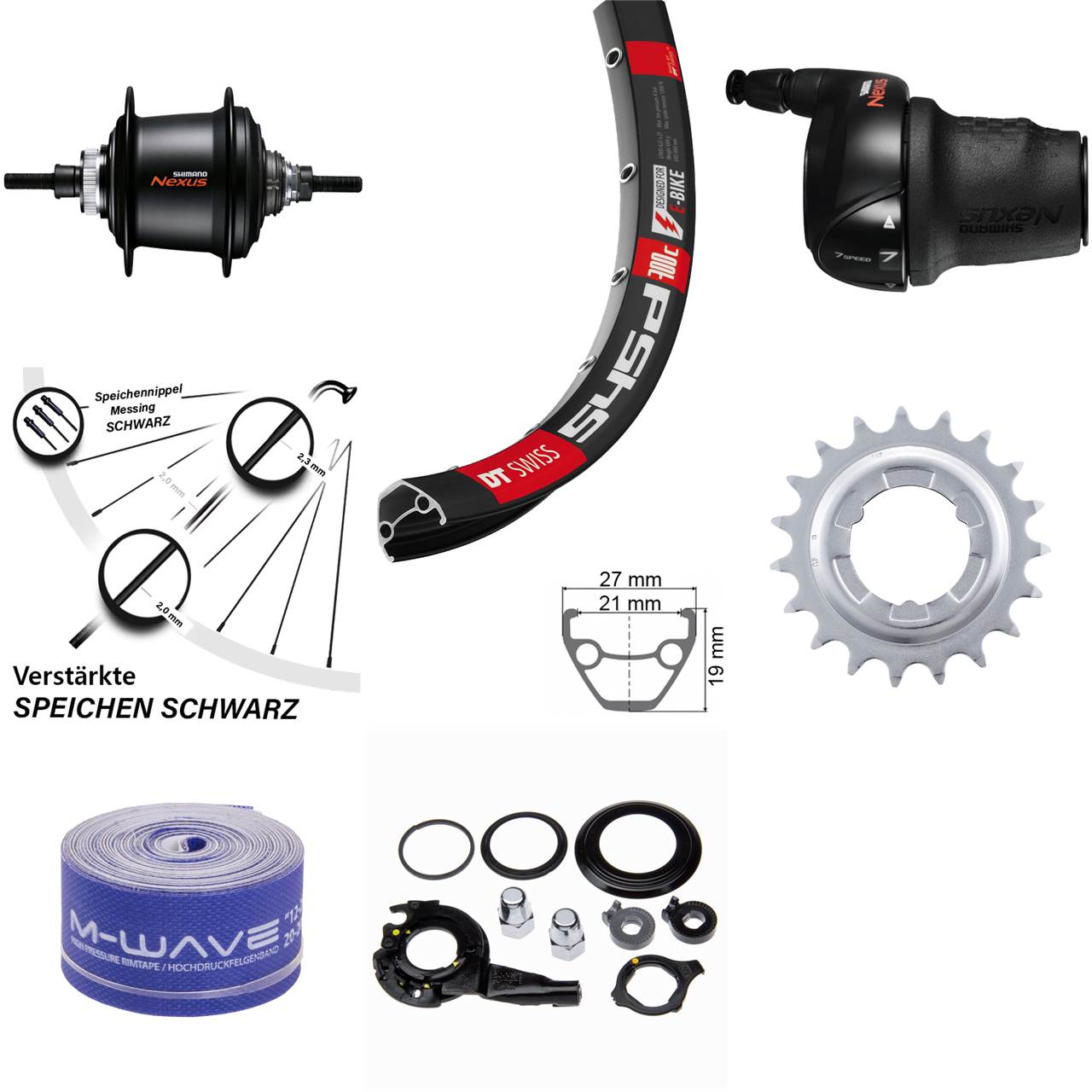 DT Swiss 545D Hinterrad 26 Zoll Shimano Nexus SG-C3001-7D 7 Gang