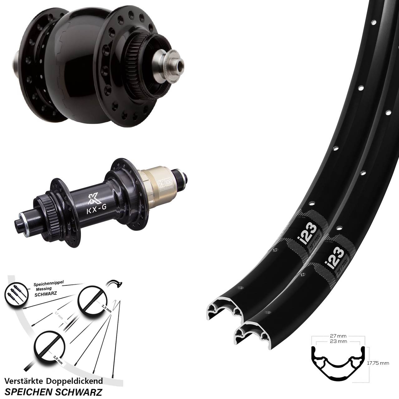Disc Laufrad-Satz WTB i23 ST KX-G SON 28 Zoll XDR 11-12 fach für Schnellspanner