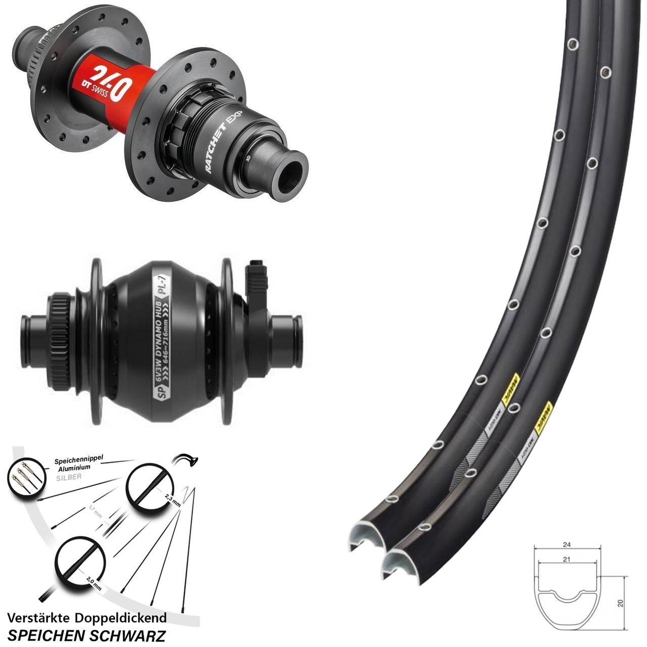 Laufradsatz Centerlock 12x100/142 28 Zoll Mavic XC621 DT Swiss 240 Shutter PL-7 SRAM XDR