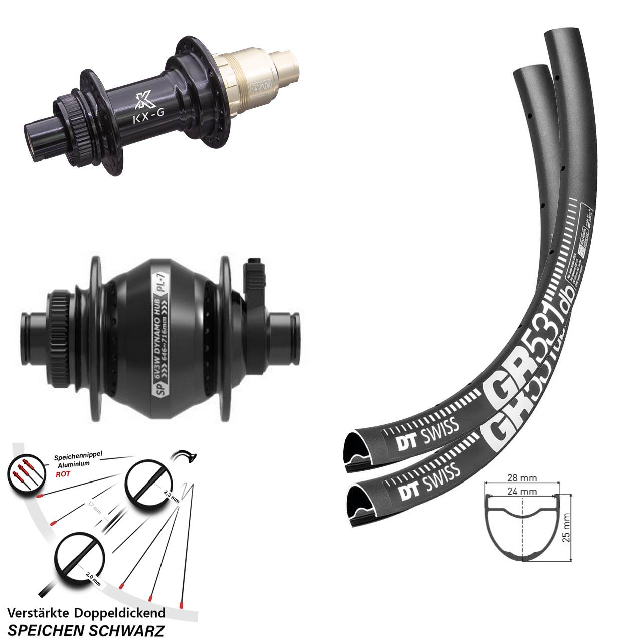 650B DT Swiss GR 531 KX-G Shutter Precision PL-7 Disc Laufradsatz 12x100/142 SRAM XDR