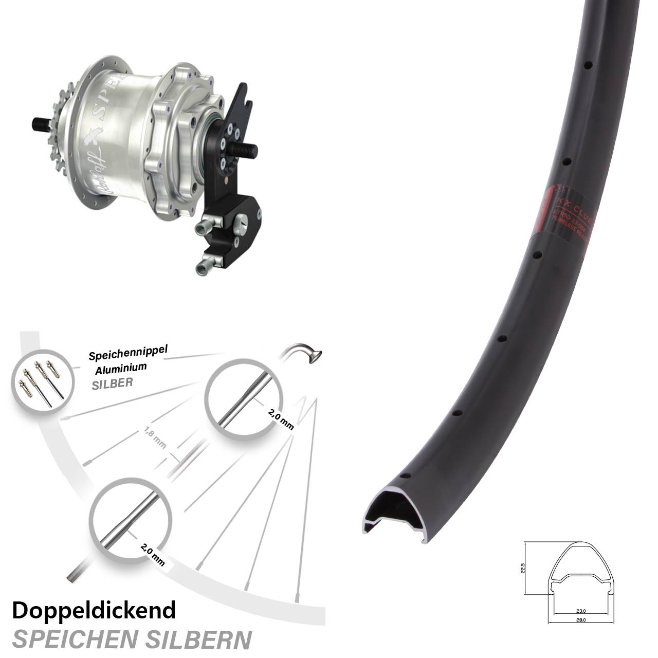 Disc Laufrad 28 Zoll KX Clue Rohloff Speedhub 500/14 TS DB OEM2