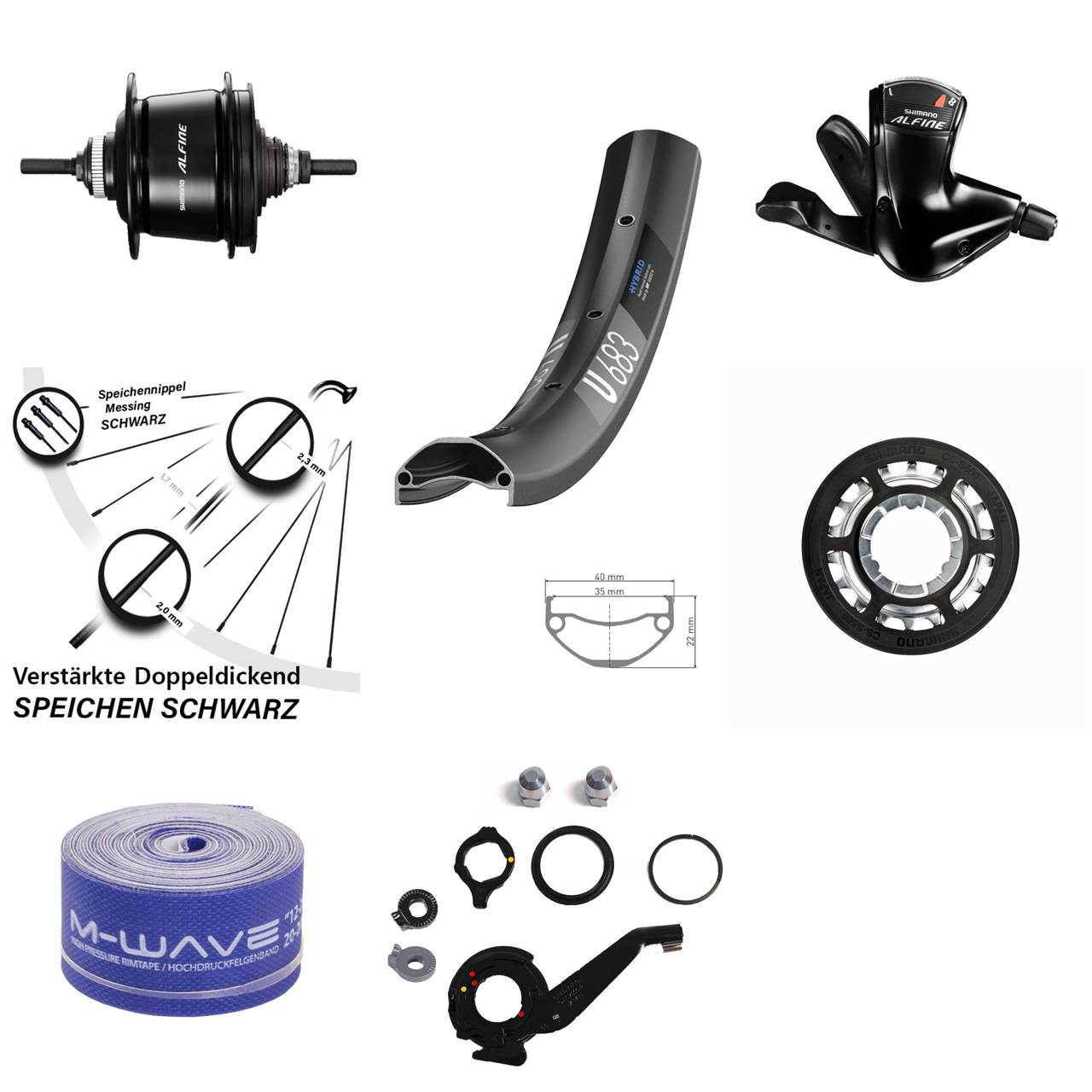 27,5 Zoll Hinterrad Shimano Alfine 8 Gang Centerlock DT Swiss U683