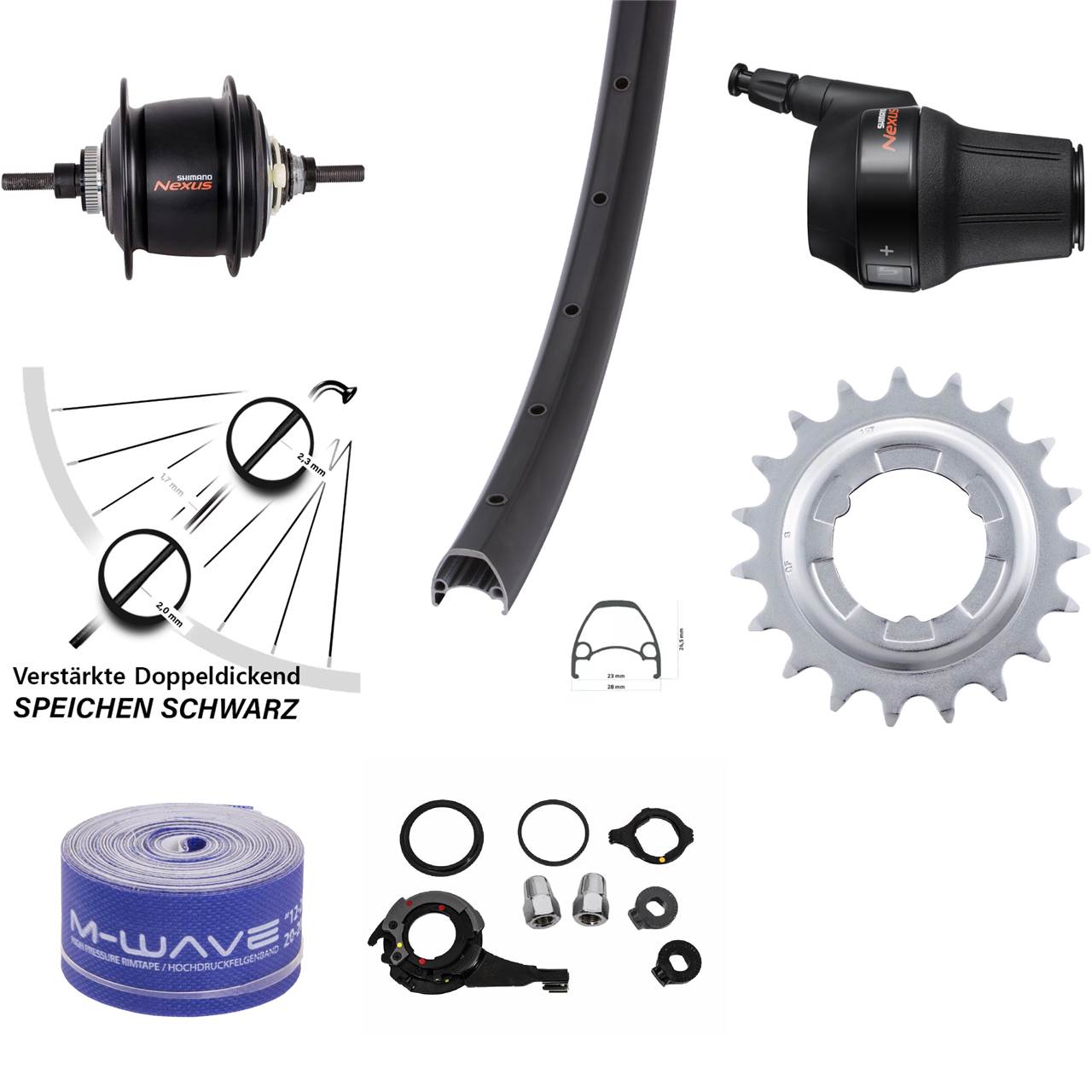28-29 Zoll Ambrosio Sport Disc 8-Gang Hinterrad