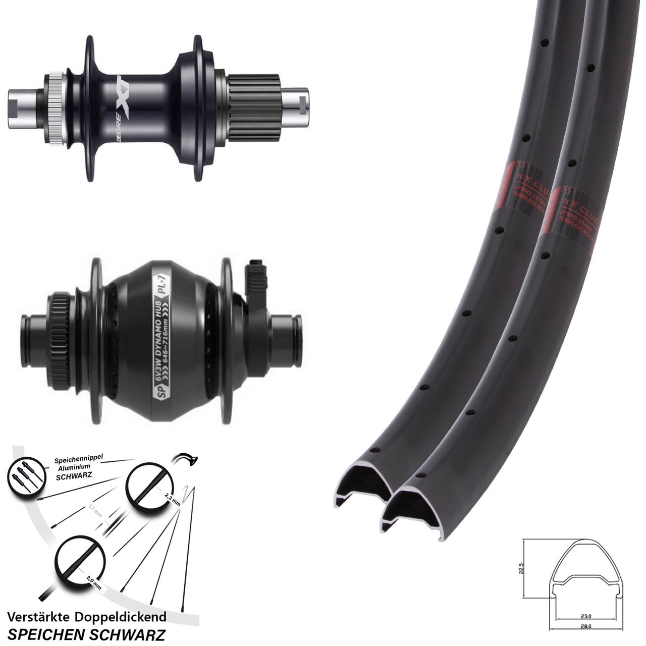 28-29 Zoll KX Clue Shutter PL-7 Shimano FH-M8110 Disc Laufrad-Satz 12x100/142 Micro Spline