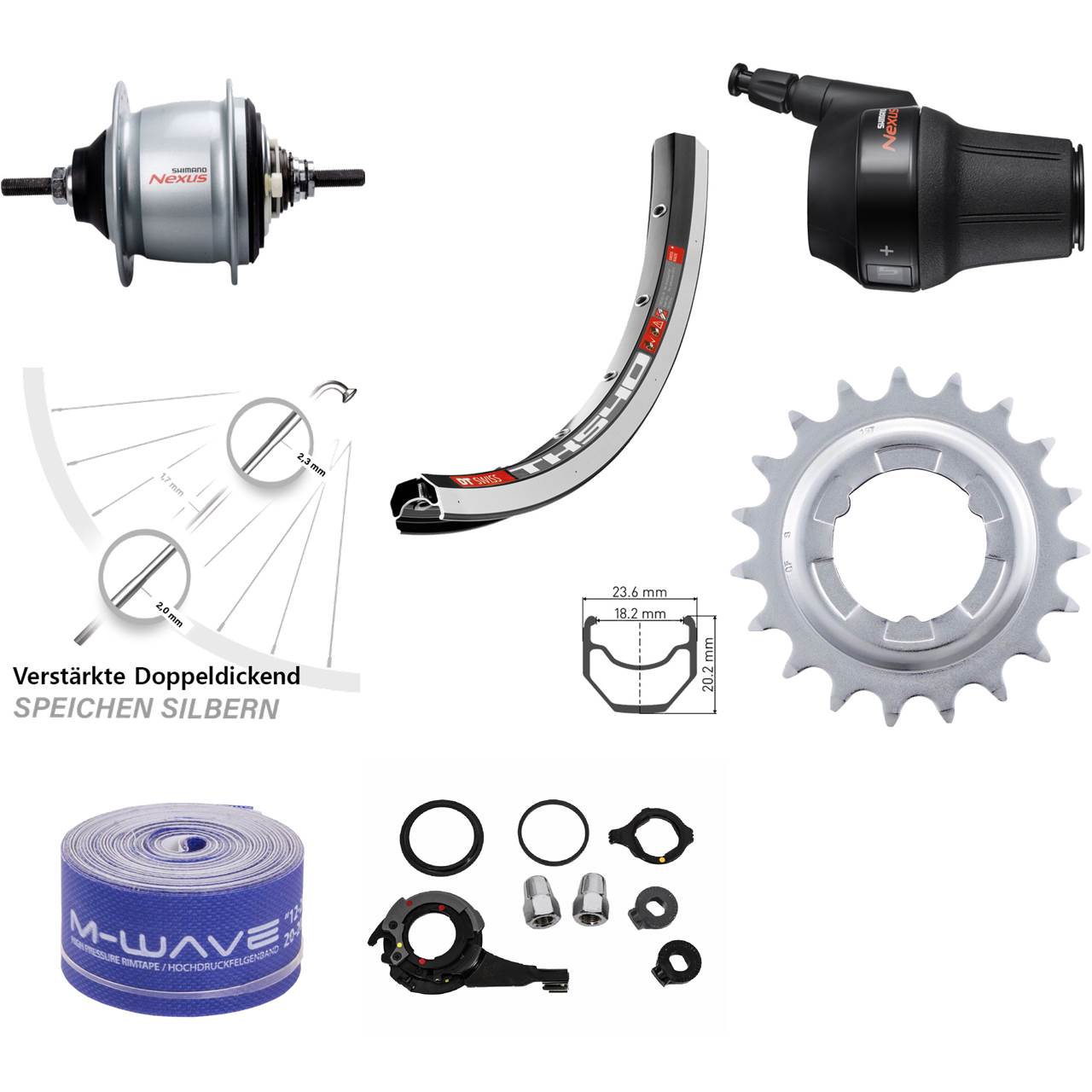 DT Swiss TK540 Shimano Nexus 8 Gang 28 Zoll Hinterrad mit Freilauf