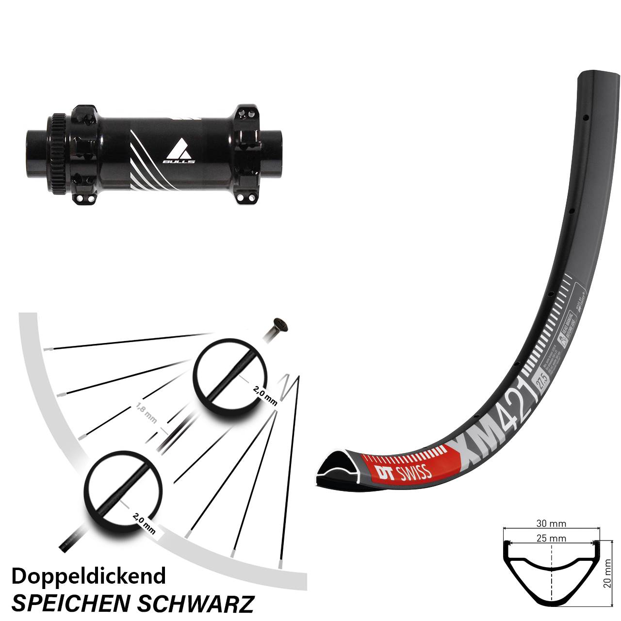 Vorderrad 29 Zoll DT Swiss XM 421 Boost Formula Straightpull